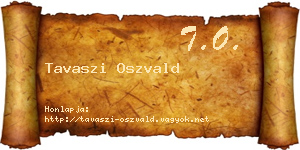 Tavaszi Oszvald névjegykártya